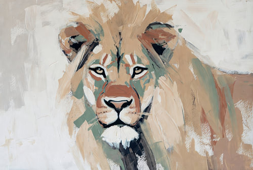 Lion in warm earth tones