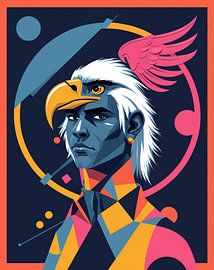 Man-Eagle Hybrid Warrior Abstraction by Liona Toussaint