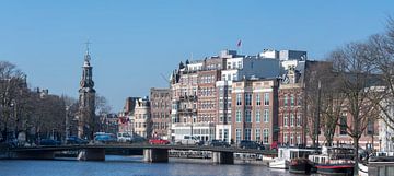 Zicht op de Munttoren in Amsterdam