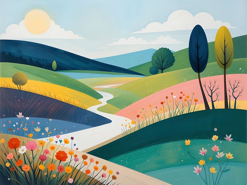Zonnige dag op het platteland van HorizonArtistry
