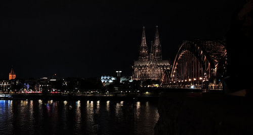 Cologne Cathedral and the Hohenzollern Bridge at night