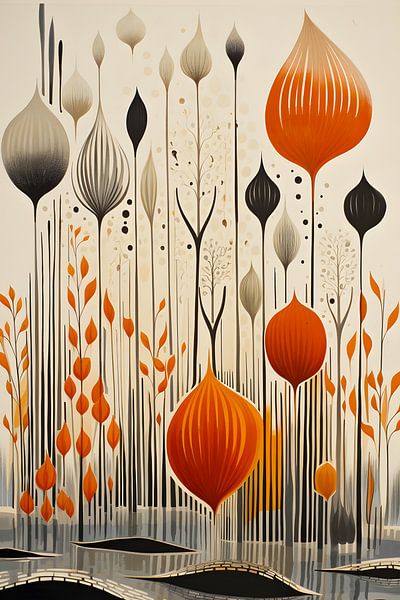 Modern abstract wildflowers by haroulita