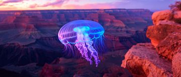 Drijvende kwallen boven de Grand Canyon van Poster Art Shop