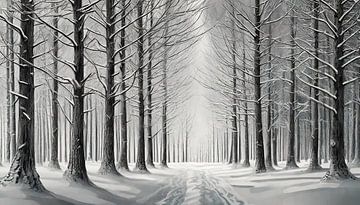 Zwart-wit foto met bomen van Mustafa Kurnaz