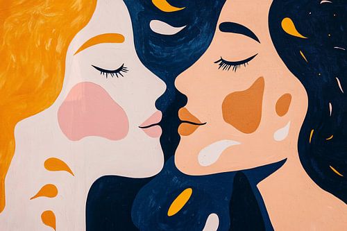 Visages abstraits dans un style coloré