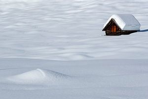 Einsame Hütte im Winter bei Gerold