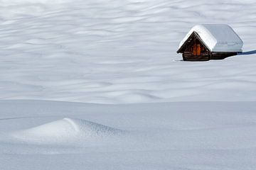 Lonely hut in winter at Gerold