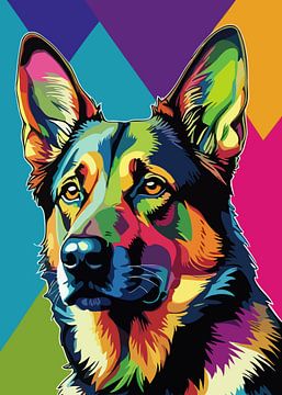 German Shepherd Pop Art Style by MIROKKU