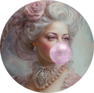 Pastel Marie Antoinette Bubbelgum van Grace Digital Art Co