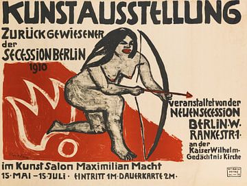 Max Pechstein, affiche - Exposition d'art « L'"Verworpen kunstenaars" e de la Sécession berlinoise », 1910 sur Atelier Liesjes