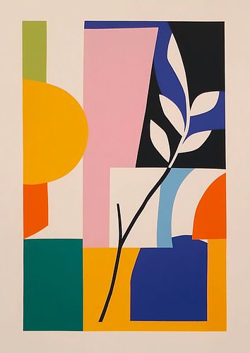 Bauhaus Abstract Beige Gekleurd