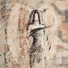 Engel aus verschiedenen Materialien in Beige-Braun von Emiel de Lange