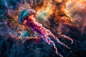 Colourful jellyfish in space by Imperial Art House