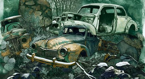 Junkjard, autokerkhof - Collage