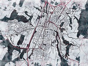 Karte von Ravensburg im stil 'White winter'
