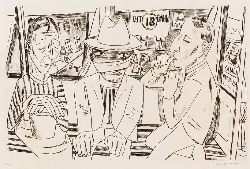 Max Beckmann - In the Tramway (1922) by Peter Balan