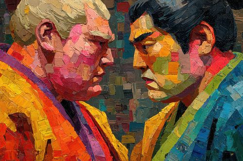 modern japanese art sumo wrestlers
