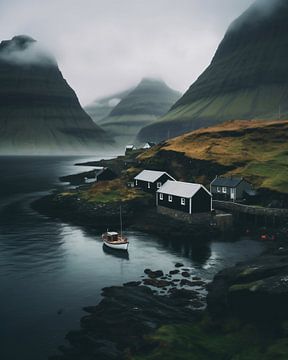 Eenzame romantiek op de Faeröer van fernlichtsicht