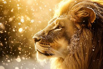 Leeuw in gouden licht van Art & Soul Creations