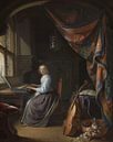 Eine Frau spielt ein Clavichord, Gerrit Dou von Meisterhafte Meister Miniaturansicht