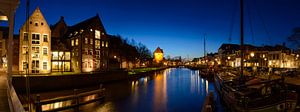 Abendlicher Blick über die Thorbeckegracht in der Stadt Zwolle