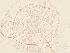 Terracotta-Stil Karte von Sneek von De Kaartenwinkel