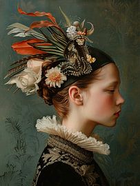 Woman Feathers by Abstract Painting