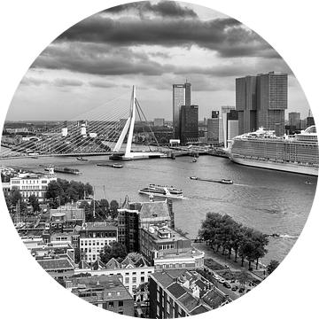Harmony of the Seas in Rotterdam - Panorama - Zwart Wit van Sylvester Lobé