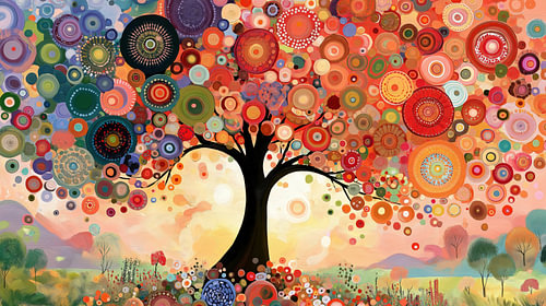 Arbre coloré de la joie