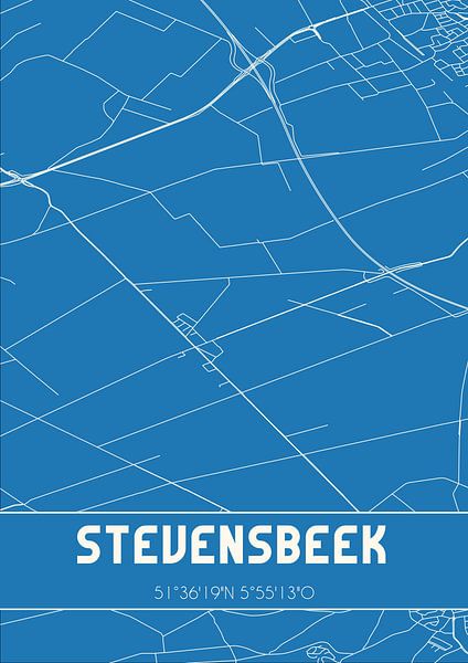Plan d'ensemble | Carte | Stevensbeek (Brabant septentrional) par Affiches de lieux