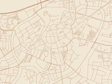 Kaart van Breda Centrum in Terracotta van Map Art Studio