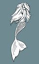 Moderne stijl - zeemeermin in grijsblauw en wit van Emiel de Lange thumbnail