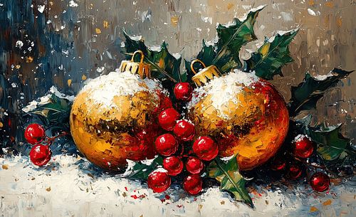 Golden Balls With Holly