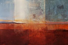 Abstrakte Industrielandschaft in warmen Tangerine Twist-Farben von MadameRuiz