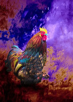 De Kleurenkoning met zijn gouden kroon! van Saranda Veld ArtWorks