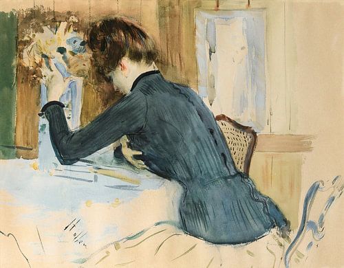 Paul César Helleu - Profilporträt einer jungen Dame