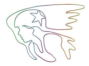 Jammer Neon Roller Derby (ligne de dessin roller skates star helmet cool women sports logo rainbow)