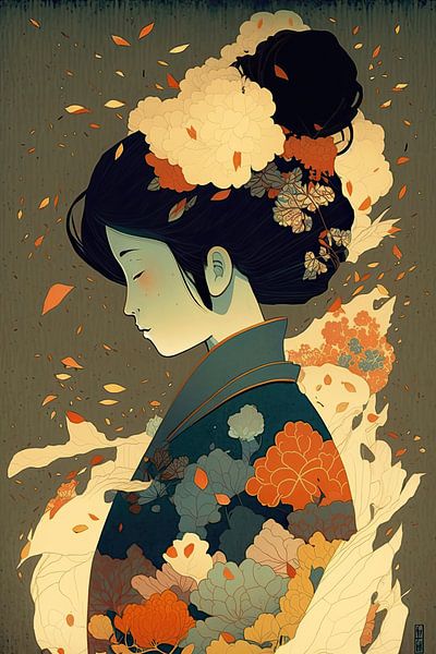 Geisha enchantée, harmonie de la beauté par Peter Balan
