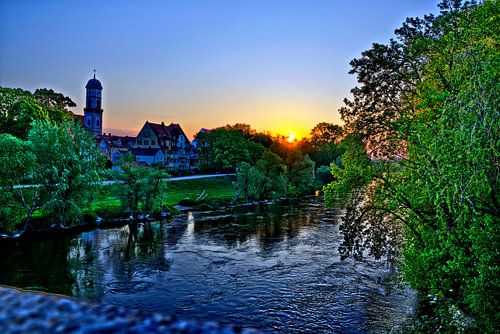 Lever de soleil sur le Jahninsel Regensburg