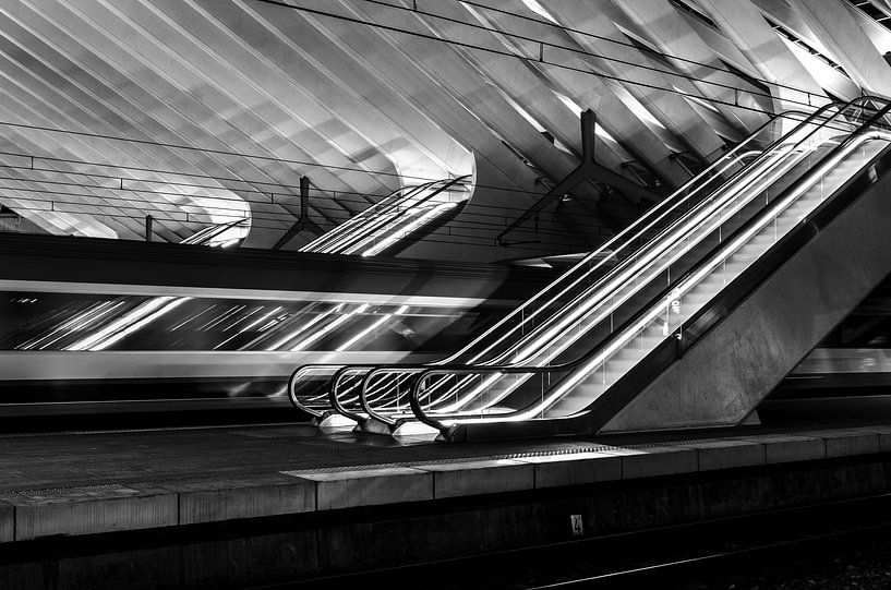 Escalator Z/W Station Luik-Guillemins van Photography by Karim