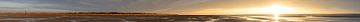 Sonnenuntergang am Strand von Schiermonnikoog während des Sonnenuntergangs-Panoramas von Sjoerd van der Wal Fotografie