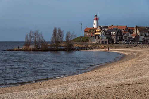 View of the city of Urk from the beach