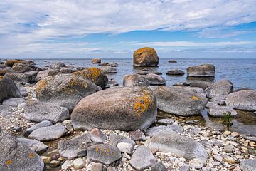 Pierres sur la côte de la mer Baltique sur l'île d'Öland en Suède sur Rico Ködder