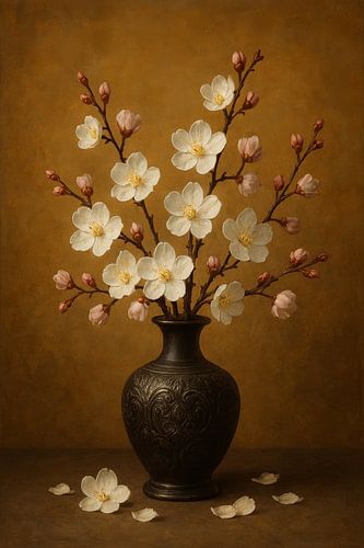 Elegance in Bloom: Blumenarrangement in einer antiken Vase von But First Framing