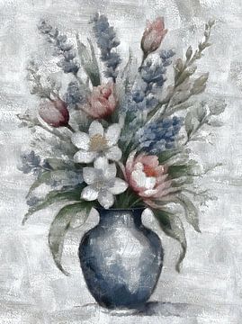 Lentebouquet, tempera geschilderd van DigiArt