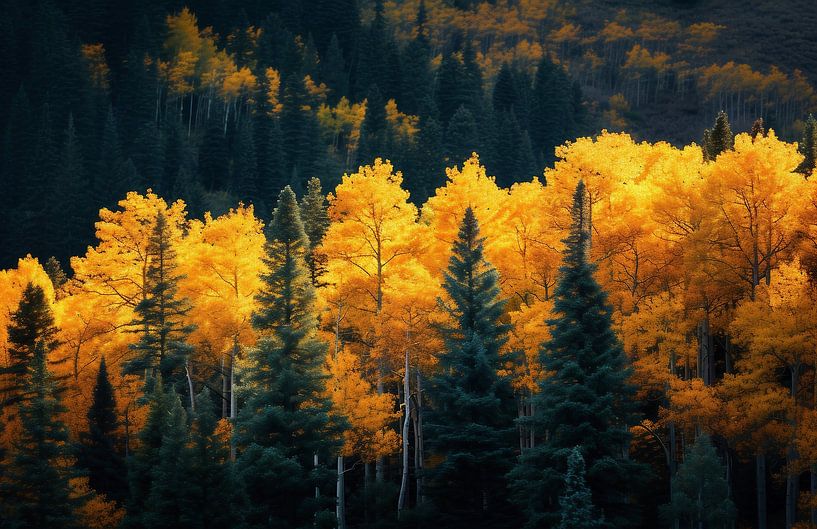 Herfstig boslandschap van fernlichtsicht