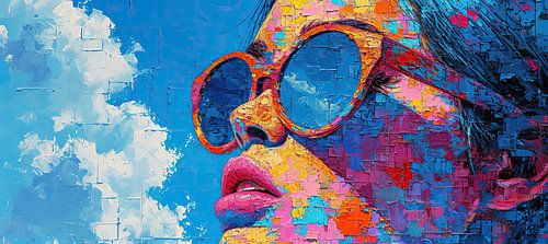 Lunettes de soleil pour femme | Femme avec reflet du ciel