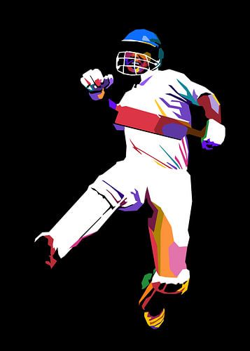 Joueur de cricket coloré Pop Art