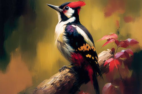 Grote bonte specht - Portret van een vogel