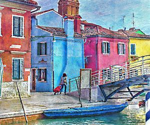 Paysage urbain de Burano, Venise sur Atelier Liesjes